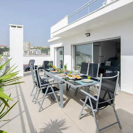 Sky Terrace - Sea Views & Bbq By Silver Prop 아파트 나자레